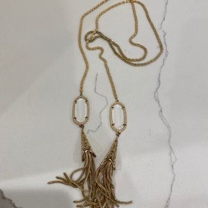 Kendra Scott gold and clear stone necklace